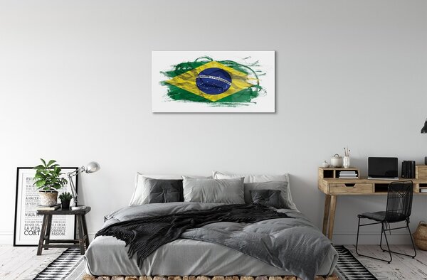 Quadro vetro Bandiera del brasile 100x50 cm 2 appendini