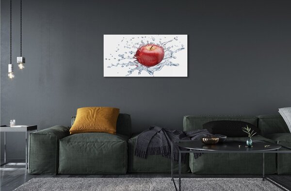 Quadro in vetro Mela rossa in acqua 100x50 cm 2 appendini