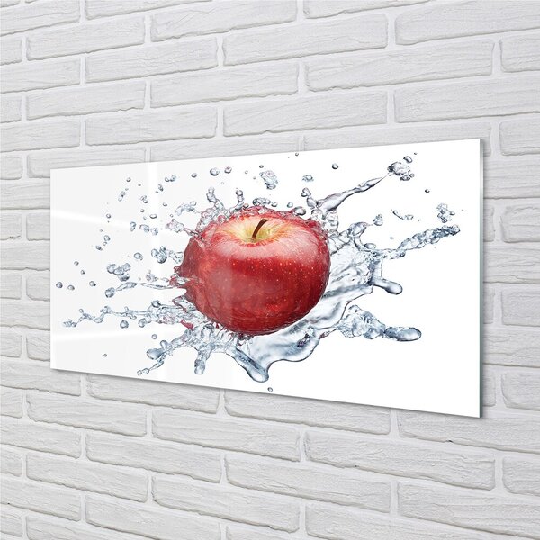 Quadro in vetro Mela rossa in acqua 100x50 cm 2 appendini