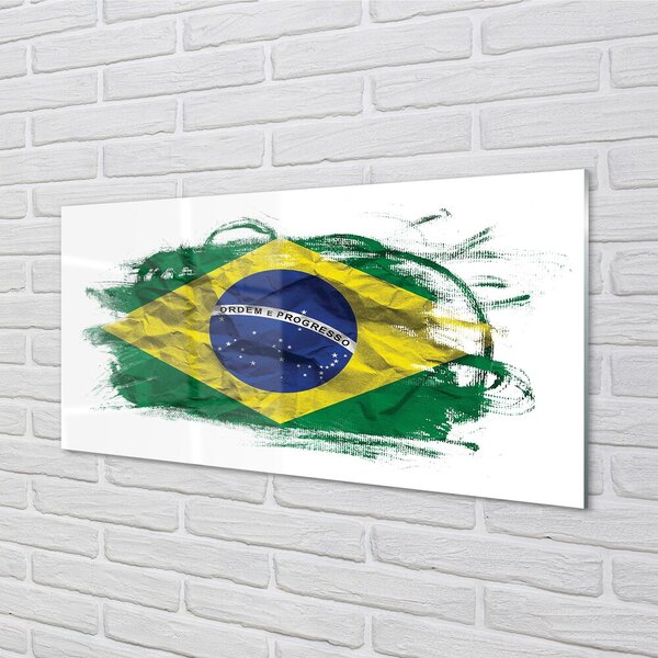 Quadro vetro Bandiera del brasile 100x50 cm 2 appendini