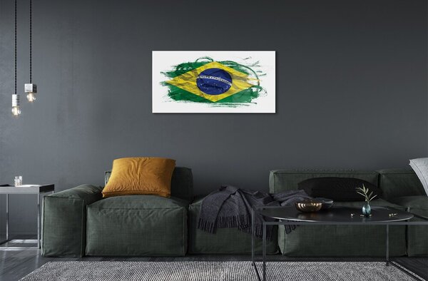 Quadro vetro Bandiera del brasile 100x50 cm 2 appendini