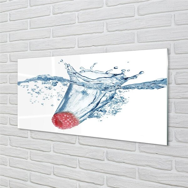 Quadro in vetro Acqua di lamponi 100x50 cm 2 appendini