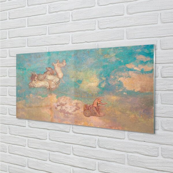 Quadro in vetro Il carro di apollo - odilon redon 100x50 cm 2 appendini