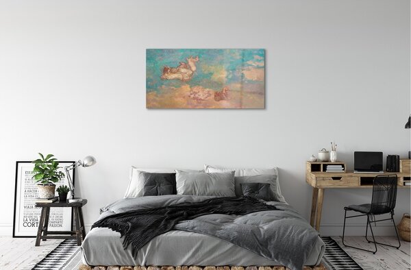 Quadro in vetro Il carro di apollo - odilon redon 100x50 cm 2 appendini