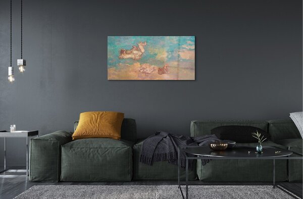 Quadro in vetro Il carro di apollo - odilon redon 100x50 cm 2 appendini