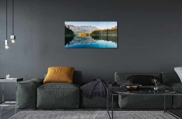 Quadro in vetro Germania montagne lago foresta 100x50 cm 2 appendini