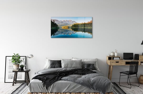 Quadro in vetro Germania montagne lago foresta 100x50 cm 2 appendini