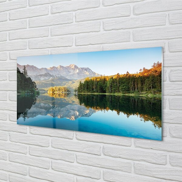 Quadro in vetro Germania montagne lago foresta 100x50 cm 2 appendini