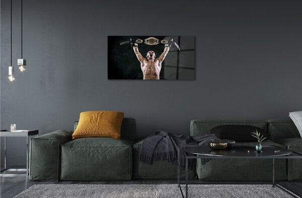 Quadro in vetro Cintura uomo 100x50 cm 2 appendini
