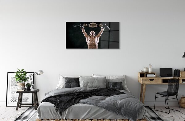 Quadro in vetro Cintura uomo 100x50 cm 2 appendini