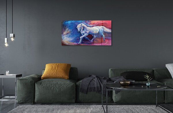 Quadro su vetro Cavallo 100x50 cm 2 appendini