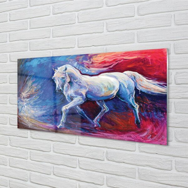 Quadro su vetro Cavallo 100x50 cm 2 appendini