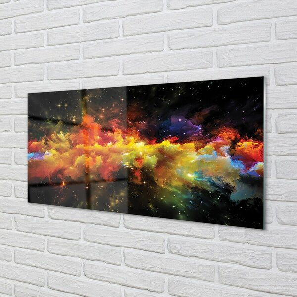 Quadro in vetro Modelli frattali gialli 100x50 cm 2 appendini