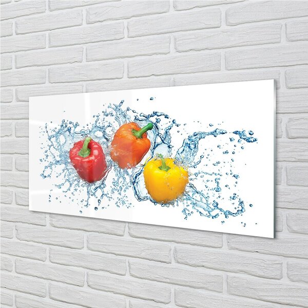 Quadro in vetro Acqua di peperoni 100x50 cm 2 appendini