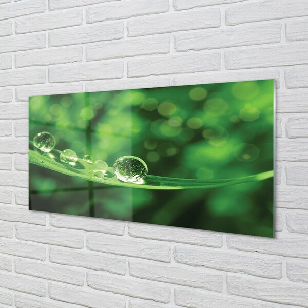 Quadro su vetro Macro gocce d'acqua 100x50 cm 2 appendini