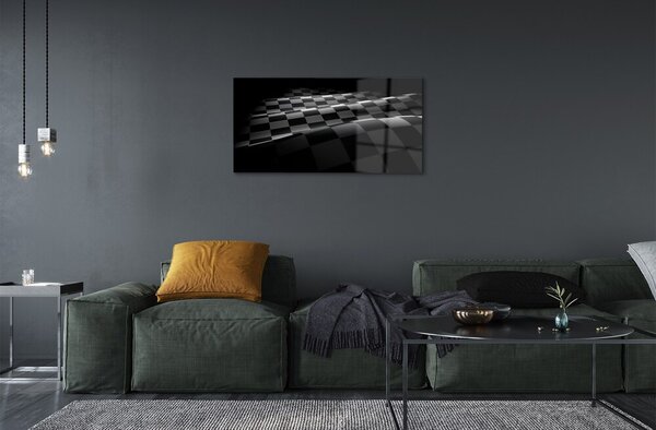 Quadro in vetro Bandiera a scacchi 100x50 cm 2 appendini