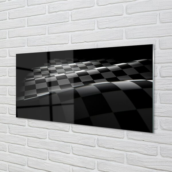 Quadro in vetro Bandiera a scacchi 100x50 cm 2 appendini