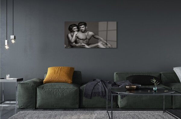 Quadro in vetro Femmina maschio 100x50 cm 2 appendini
