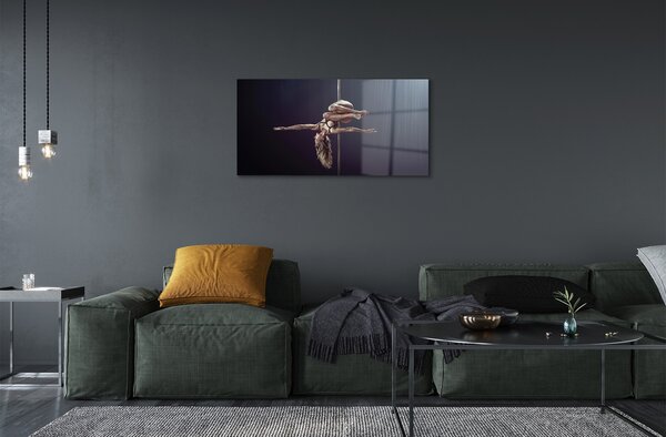 Quadro vetro Donna che balla il tubo 100x50 cm 2 appendini