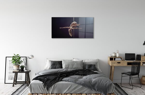 Quadro vetro Donna che balla il tubo 100x50 cm 2 appendini