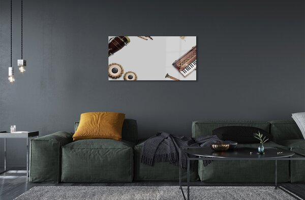 Quadro in vetro Strumenti 100x50 cm 2 appendini