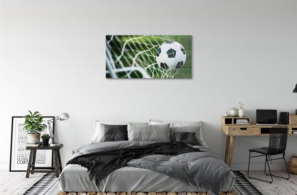 Quadro di vetro Palla in porta 100x50 cm 2 appendini