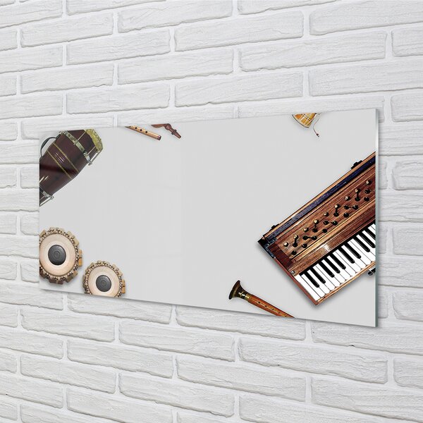 Quadro in vetro Strumenti 100x50 cm 2 appendini