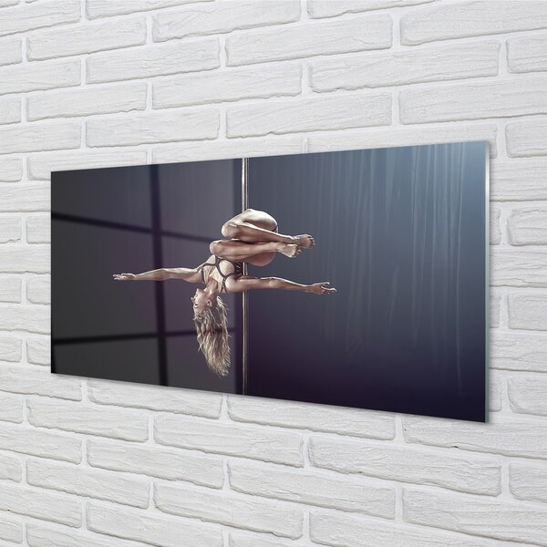 Quadro vetro Donna che balla il tubo 100x50 cm 2 appendini
