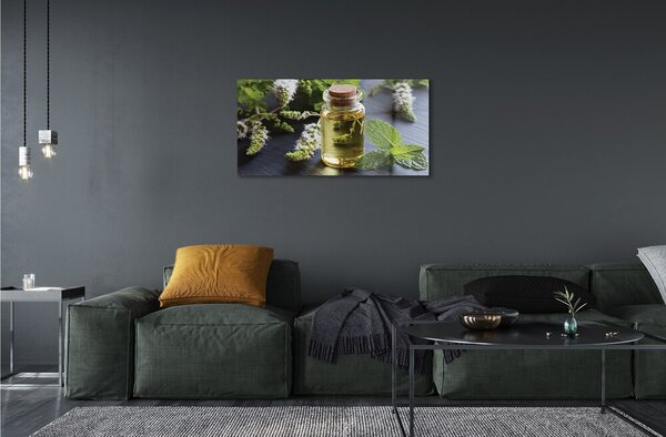 Quadro vetro Tè alla menta 100x50 cm 2 appendini