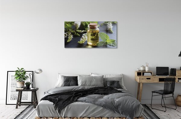 Quadro vetro Tè alla menta 100x50 cm 2 appendini