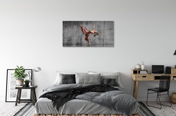 Quadro vetro Donna capelli lunghi danza 100x50 cm 2 appendini