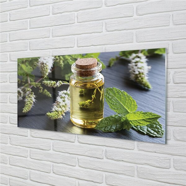 Quadro vetro Tè alla menta 100x50 cm 2 appendini