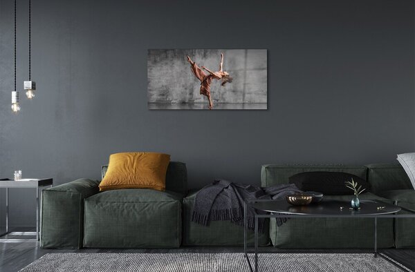 Quadro vetro Donna capelli lunghi danza 100x50 cm 2 appendini