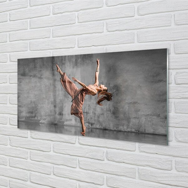 Quadro vetro Donna capelli lunghi danza 100x50 cm 2 appendini