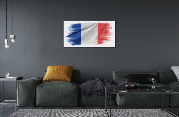 Quadro su vetro Bandiera della francia 100x50 cm 2 appendini