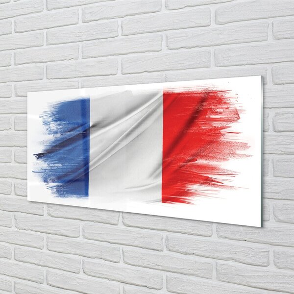 Quadro su vetro Bandiera della francia 100x50 cm 2 appendini