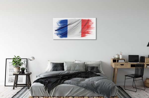 Quadro su vetro Bandiera della francia 100x50 cm 2 appendini