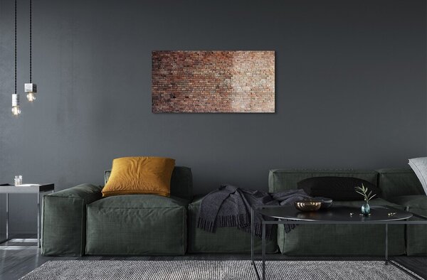 Quadro in vetro Muro di mattoni 100x50 cm 2 appendini