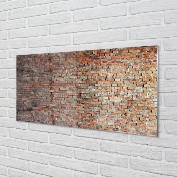 Quadro in vetro Muro di mattoni 100x50 cm 2 appendini