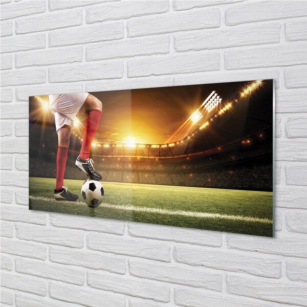 Quadro di vetro Gambe dello stadio di calcio 100x50 cm 2 appendini