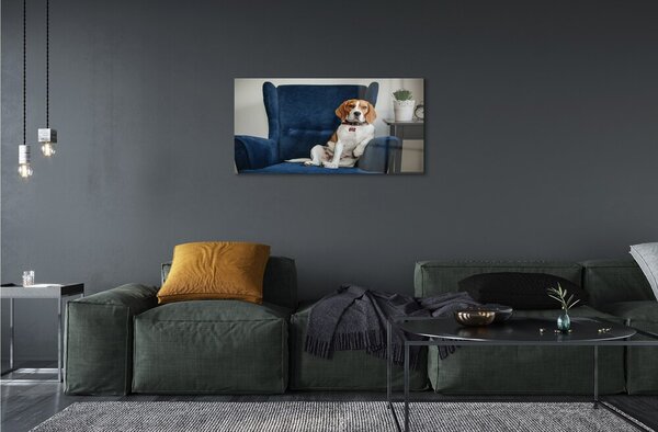 Quadro in vetro Cane seduto 100x50 cm 2 appendini