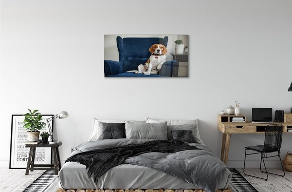 Quadro in vetro Cane seduto 100x50 cm 2 appendini