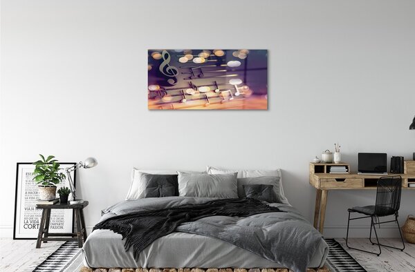 Quadro in vetro Note nere 100x50 cm 2 appendini