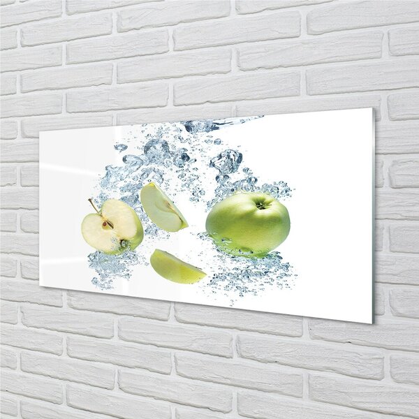 Quadro vetro Acqua mela a fette 100x50 cm 2 appendini