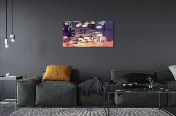 Quadro in vetro Note nere 100x50 cm 2 appendini