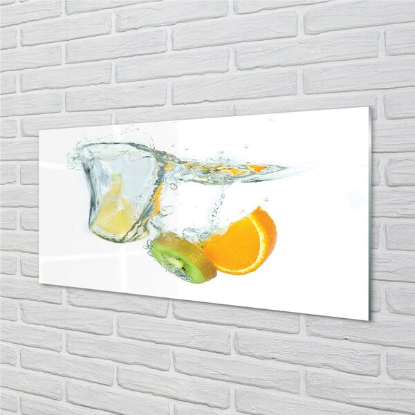 Quadro vetro Acqua kiwi arancia 100x50 cm 2 appendini