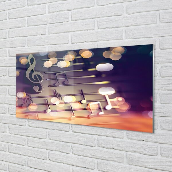 Quadro in vetro Note nere 100x50 cm 2 appendini
