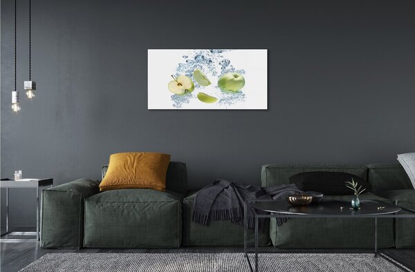 Quadro vetro Acqua mela a fette 100x50 cm 2 appendini