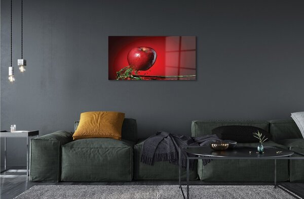 Quadro di vetro Acqua di mela 100x50 cm 2 appendini