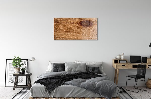 Quadro su vetro Gocce d'acqua legno 100x50 cm 2 appendini